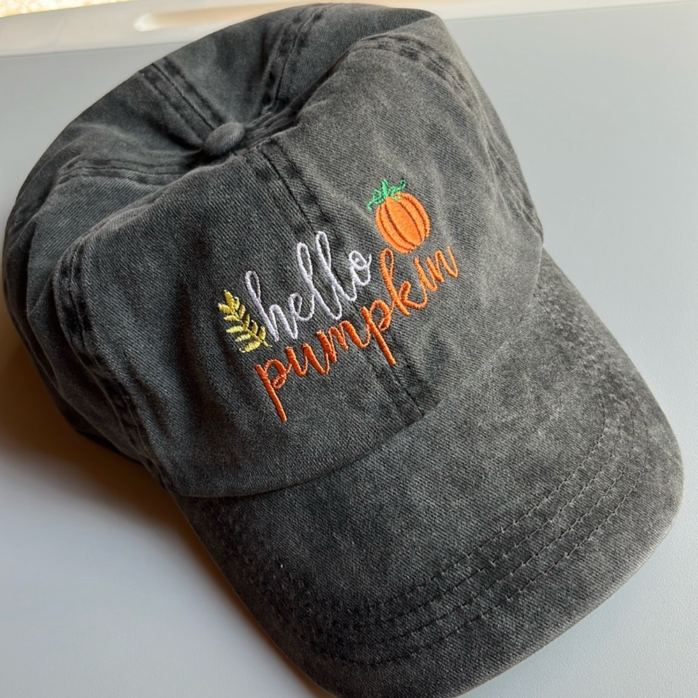 Hello pumpkin stonewashed hat